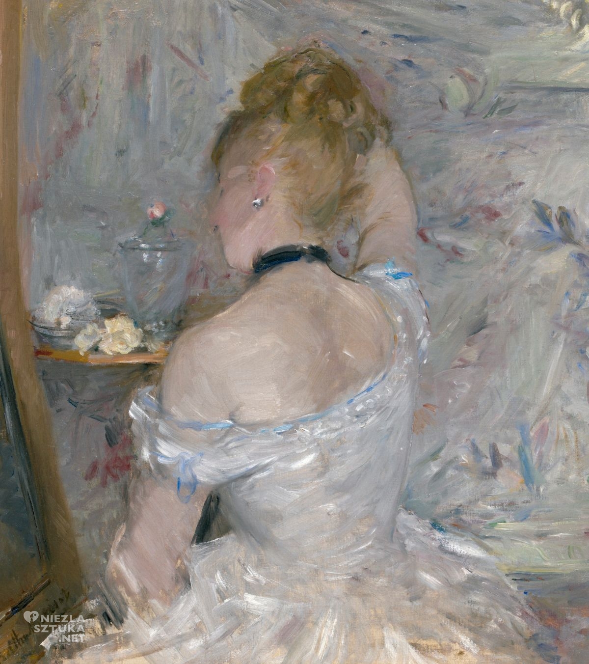 Berthe Morisot, Kobieta przy toalecie, sztuka kobieca, sztuka francuska, niezła sztuka