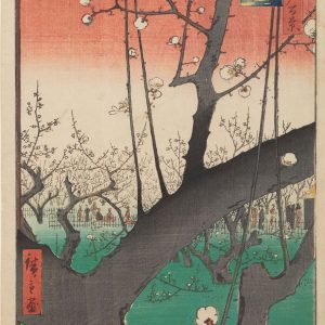 Utagawa Hiroshige, Ogród śliw w Kameido, grafika artystyczna, drzeworyt, sztuka, sztuka japońska, ukiyo-e, drzeworyty japońskie, niezła sztuka