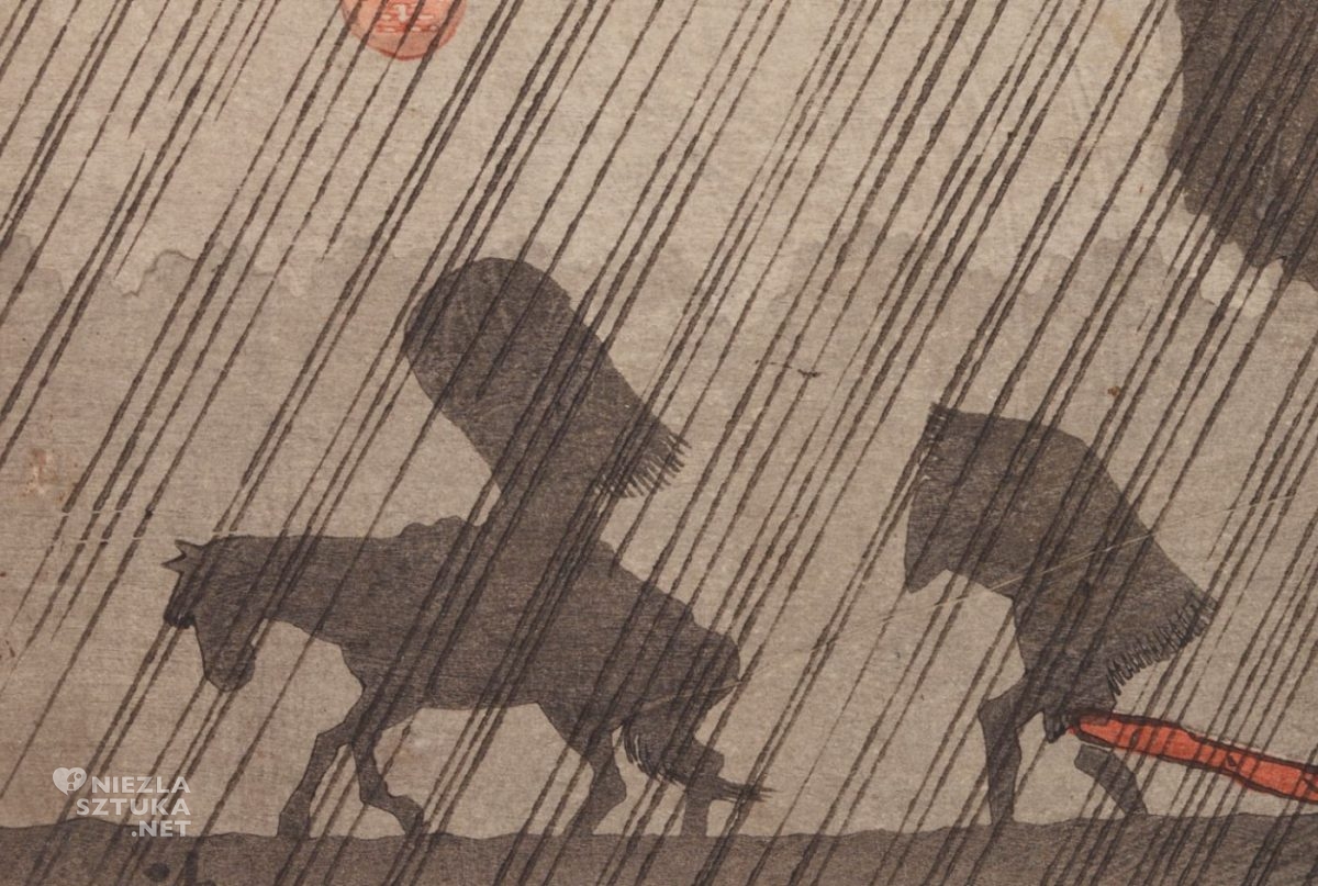 Utagawa Hiroshige, Suhara, ulewa, grafika artystyczna, drzeworyt, sztuka, sztuka japońska, ukiyo-e, drzeworyty japońskie, niezła sztuka