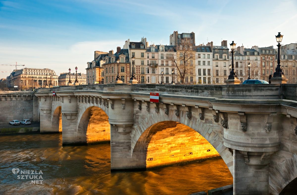 Pont neuf, Ile de la Cite, Paryż, niezła sztuka