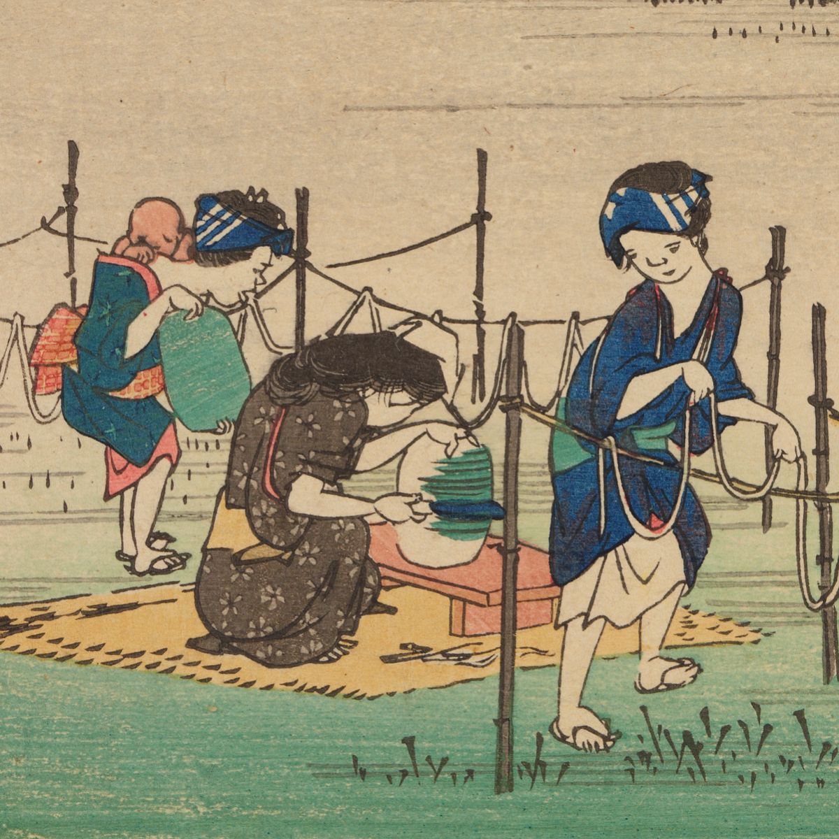Utagawa Hiroshige, Minakuchi, grafika artystyczna, drzeworyt, sztuka, sztuka japońska, ukiyo-e, drzeworyty japońskie, niezła sztuka