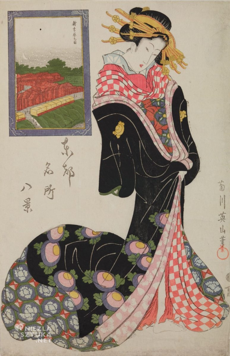 Kikugawa Eizan, Widok Nowej Yoshiwary, sztuka japońska, Niezła Sztuka