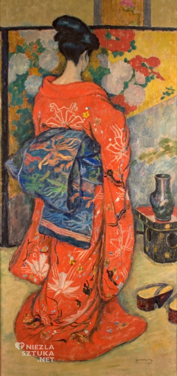 Józef Pankiewicz, kimono, Japonka, kobieta, sztuka polska, malarstwo polskie, Niezła sztuka