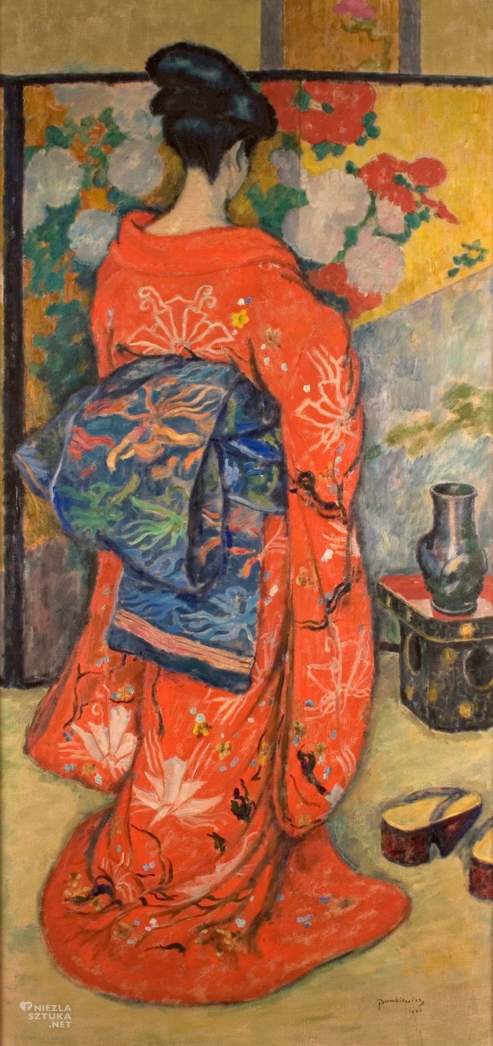 Józef Pankiewicz, kimono, Japonka, kobieta, sztuka polska, malarstwo polskie, Niezła sztuka