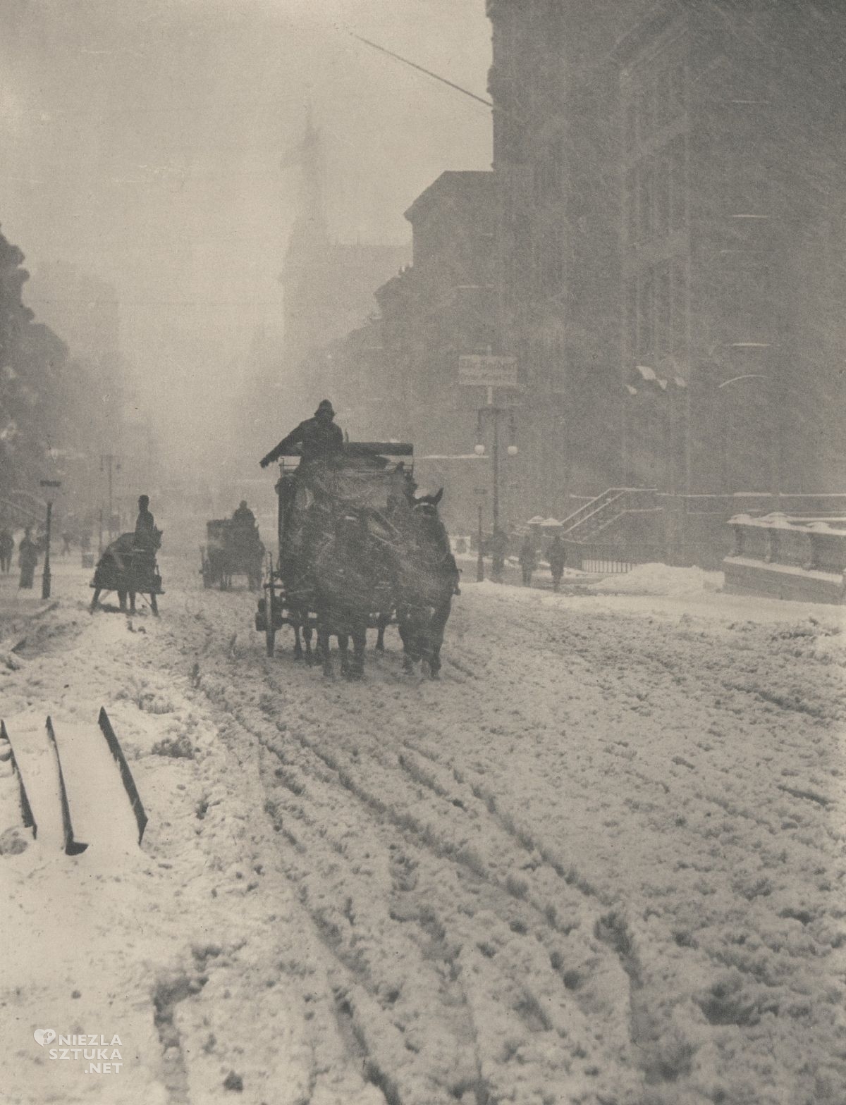 Alfred Stieglitz, Winter, Fifth Avenue, fotografia, niezła sztuka