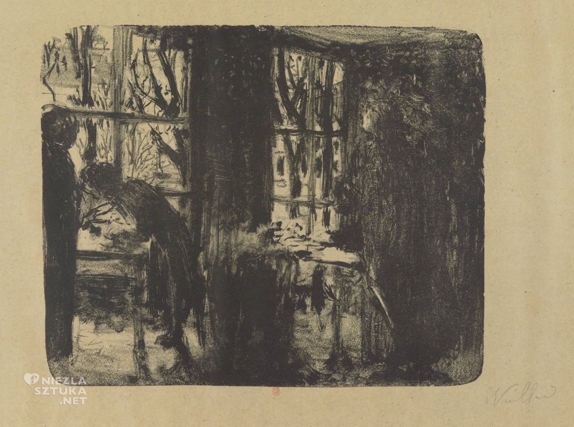 Edouard Vuillard, Atelier z dwoma oknami, litografia, sztuka, niezła sztuka