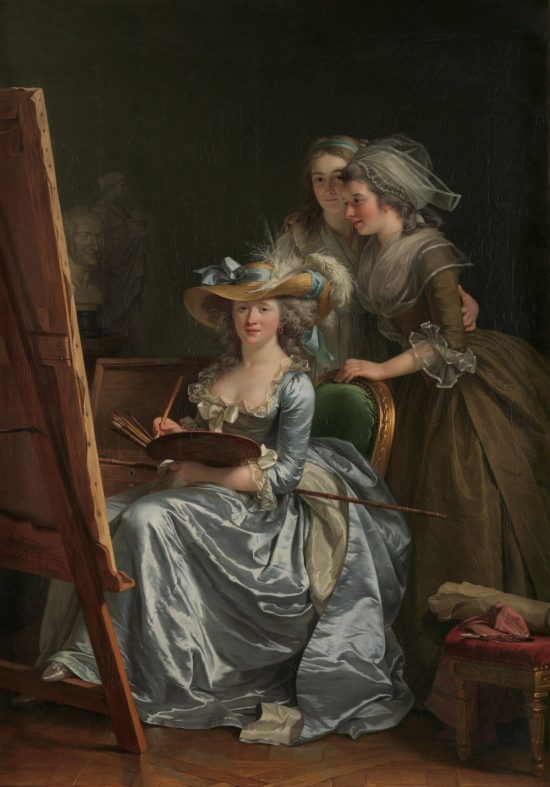 Adelaide Labille-Guiard, Autoportret z dwoma uczennicami, Marie Gabrielle Capet, Marie Marguerite Carreaux de Rosemond, kobiety w sztuce, sztuka francuska, olej, płótno, niezła sztuka