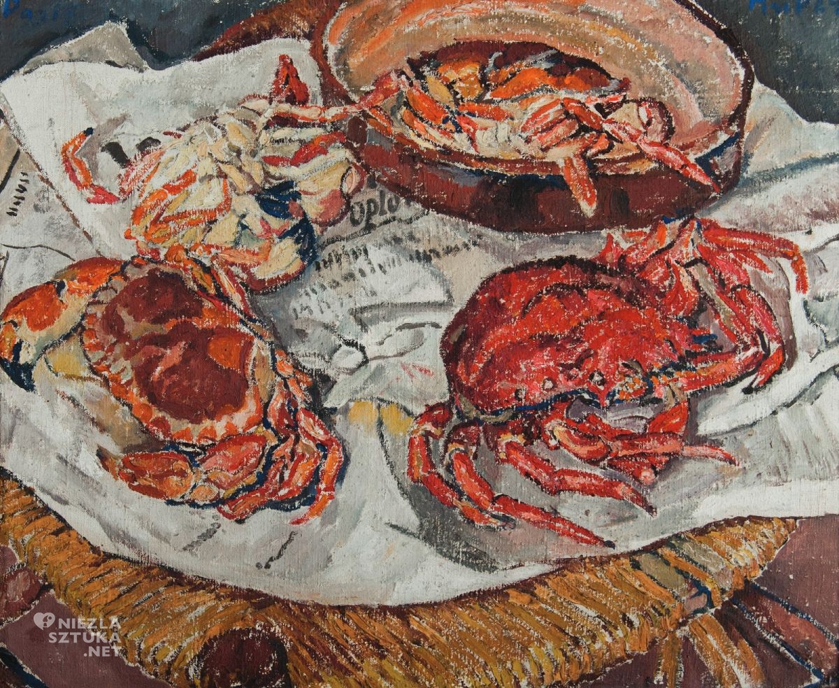 Mela Muter, Martwa natura z krabami, olej, płótno, sztuka polska, kobiety w sztuce, Krzysztof Musiał, kolekcja prywatna, niezła sztuka