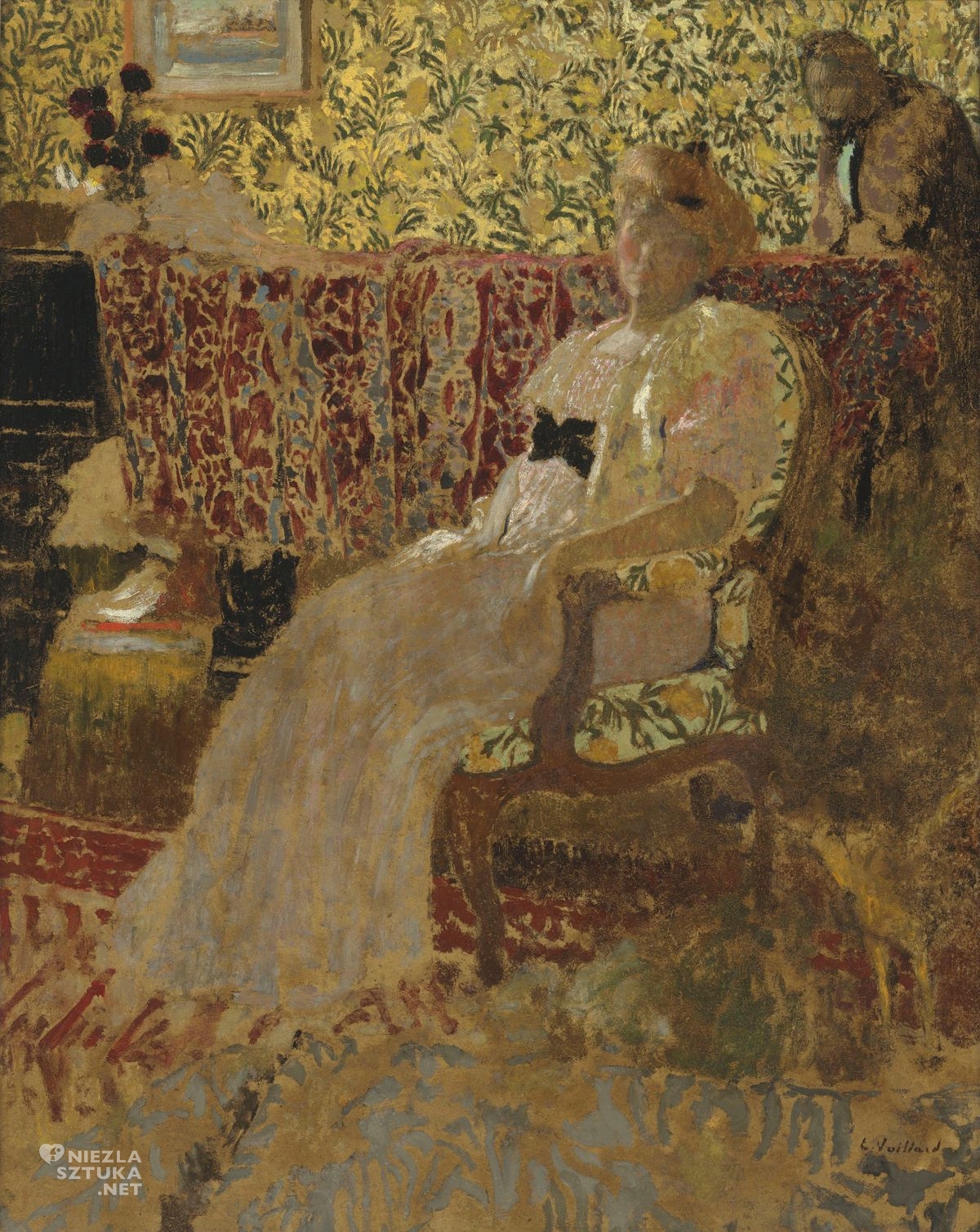 Édouard Vuillard, Kobieta w fotelu, obraz, sztuka, niezła sztuka