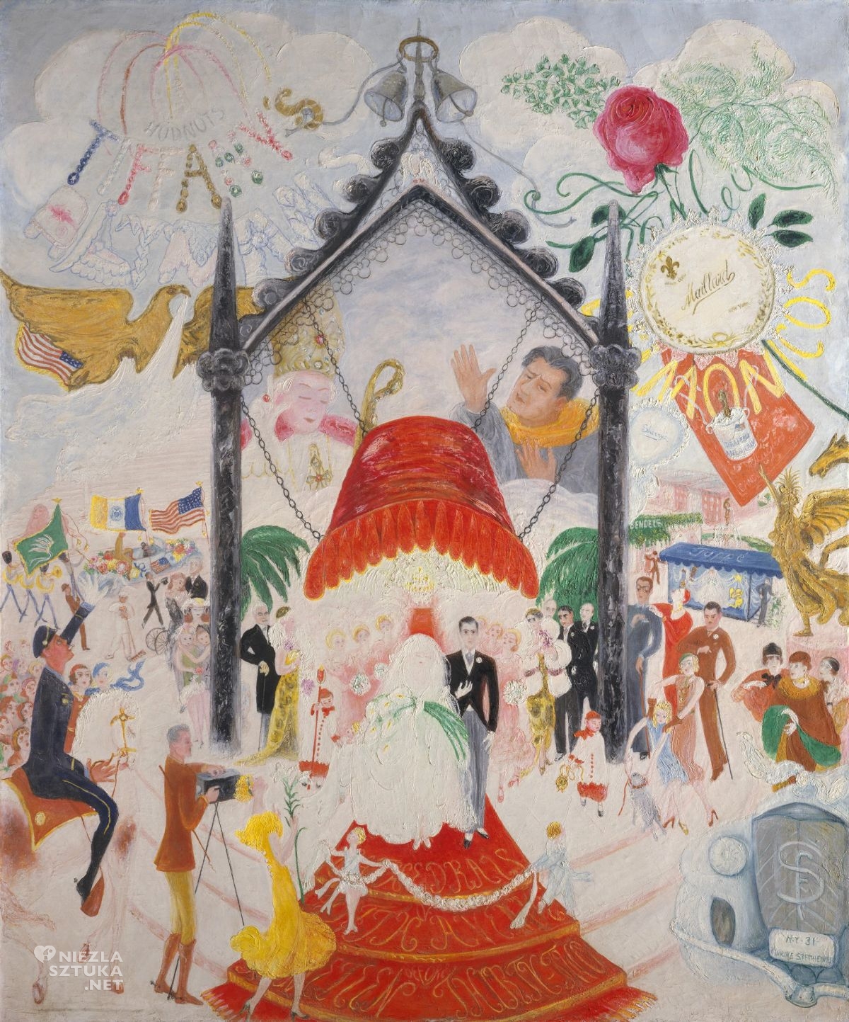 Florine Stettheimer, The Cathedrals of Fifth Avenue, ślub, olej, płótno, niezła sztuka