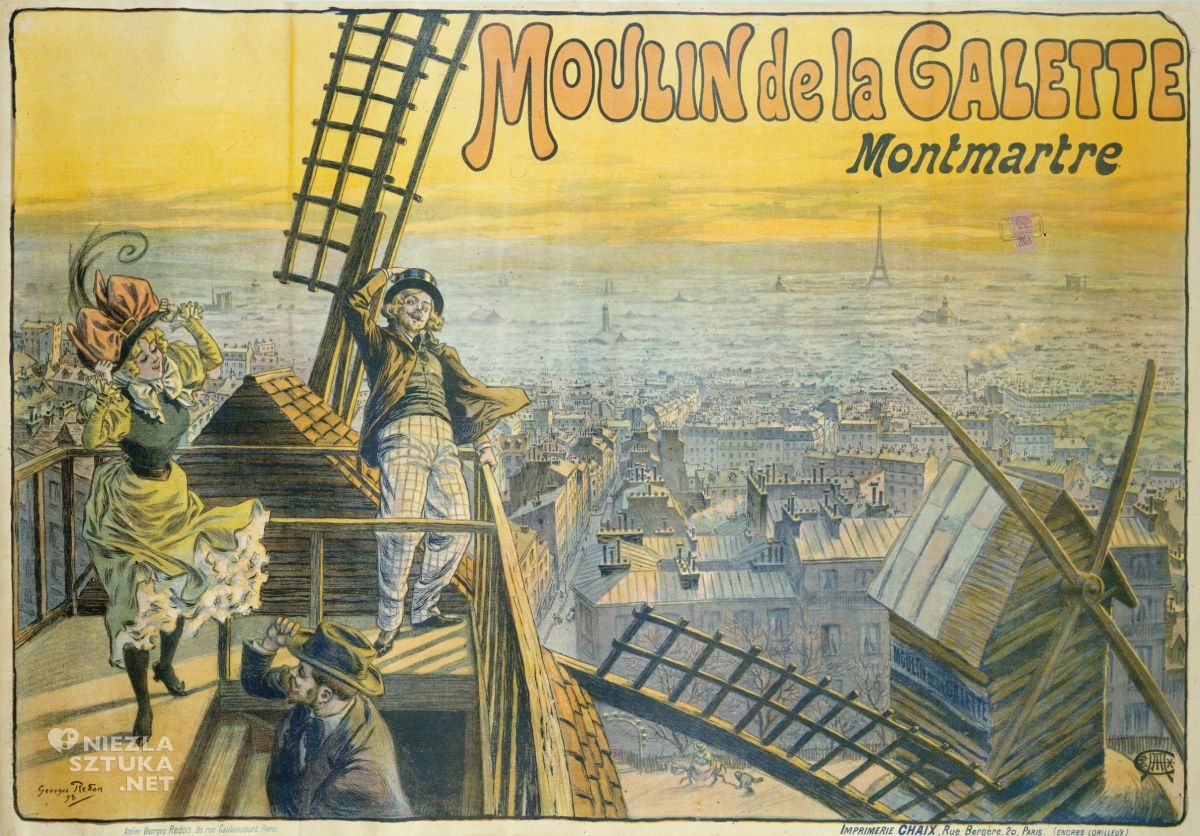 Georges Redon, Afisz Moulin de la Galette, litografia, papier, niezła sztuka