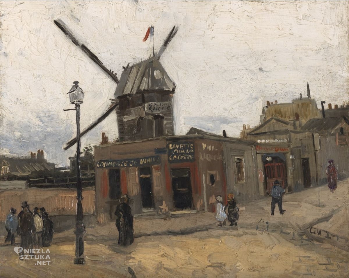 Vincent van Gogh, Moulin de la Galette, olej, płótno, pejzaż miejski, impresjonizm, niezła sztuka