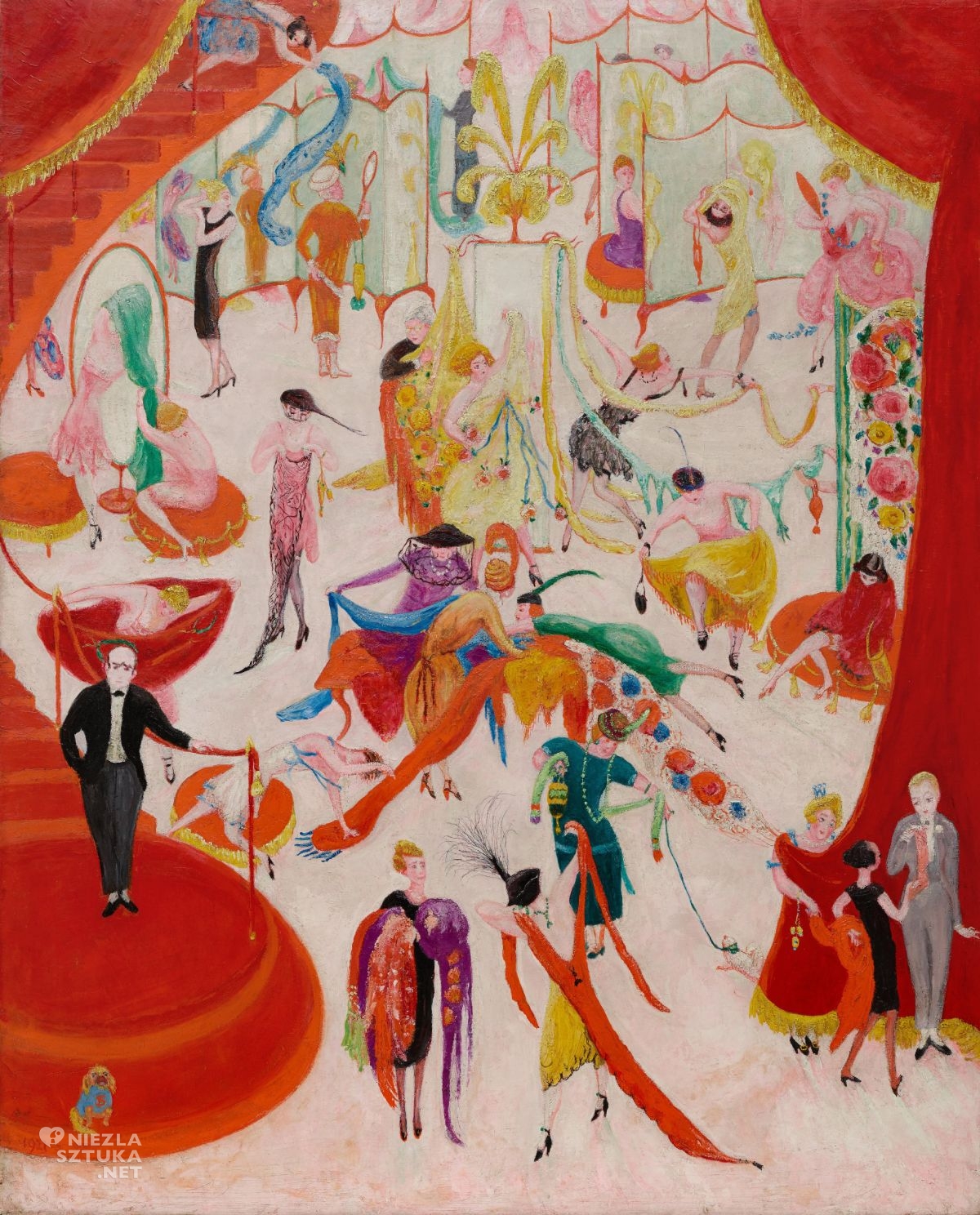 Florine Stettheimer, Spring Sale at Bendel’s, Philadelphia Museum of Art, Filadelfia, sztuka współczesna, olej, płótno, niezła sztuka