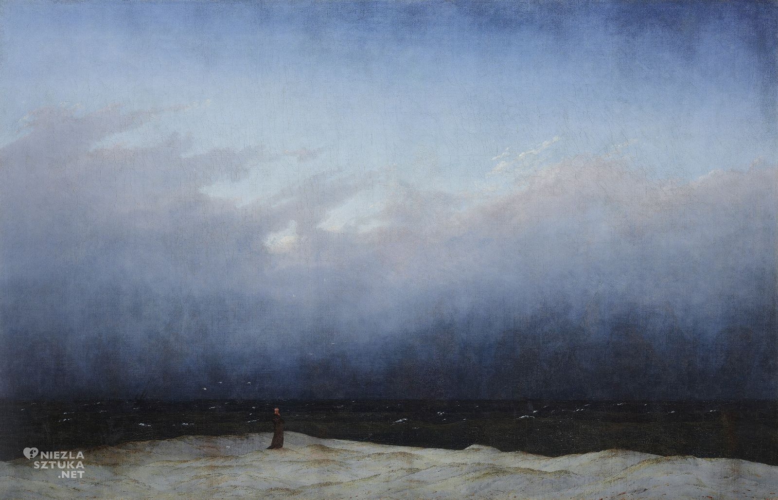 Caspar David Friedrich, Mnich nad morzem, sztuka niemiecka, romantyzm, Niezła Sztuka