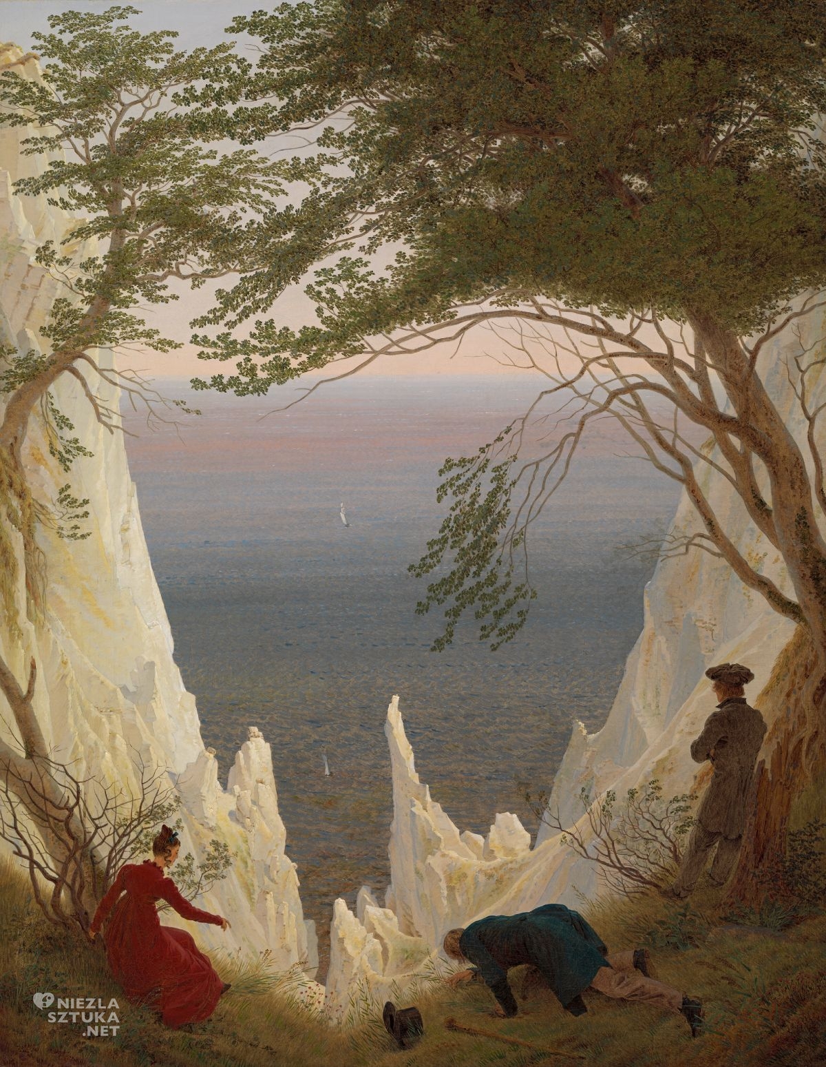 Caspar David Friedrich, Skały kredowe na Rugii, romantyzm, sztuka niemiecka, Niezła Sztuka