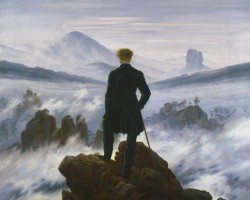 Caspar David Friedrich Wędrowiec nad morzem mgły, sztuka niemiecka, romantyzm, Niezła Sztuka