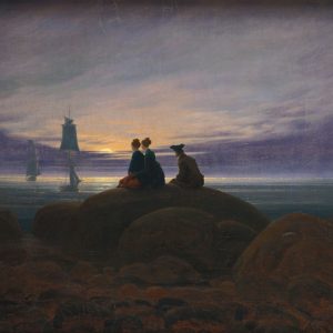 Caspar David Friedrich, Wschód księżyca nad morzem, sztuka niemiecka, romantyzm, Niezła Sztuka