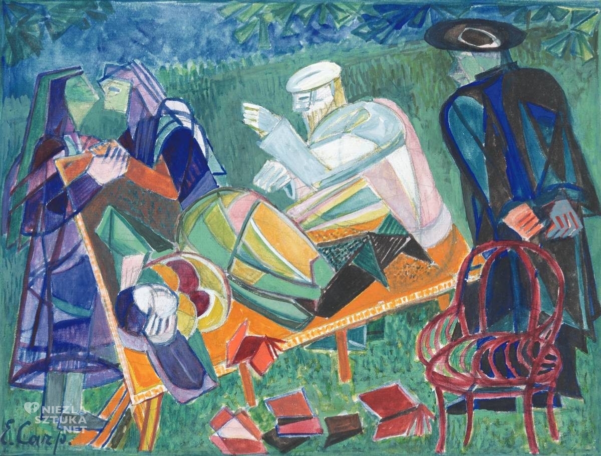 Estera Karp, W ogrodzie, Muzeum Historyczne Skierniewic, Skierniewice, sztuka polska, szuka żydowska, kobiety w sztuce, niezła sztuka