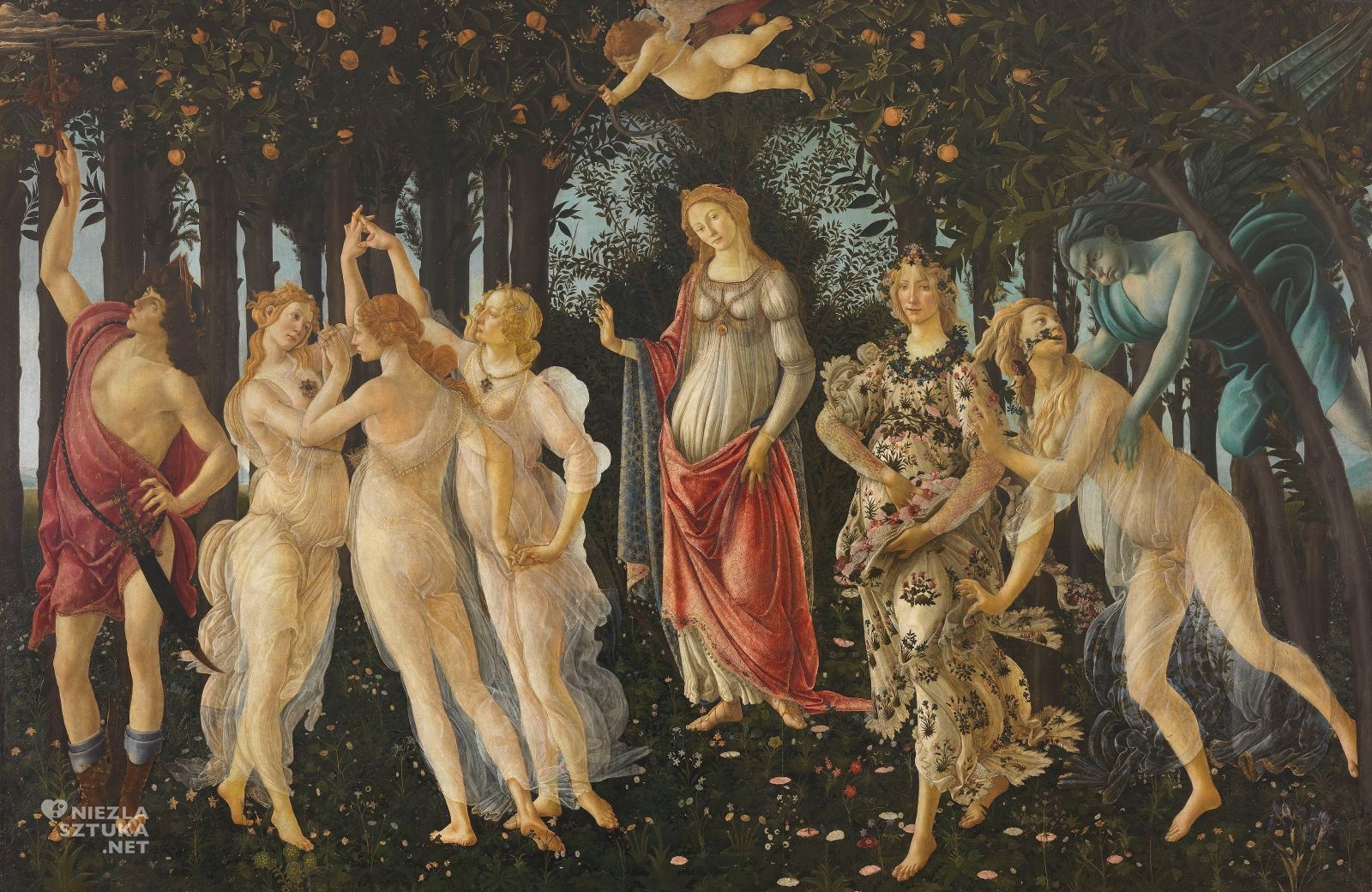 Sandro Botticelli, La Primavera, Wiosna, renesans, sztuka włoska, Niezła Sztuka