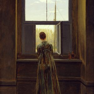 Caspar David Friedrich, Kobieta w oknie, sztuka niemiecka, romantyzm, Niezła Sztuka