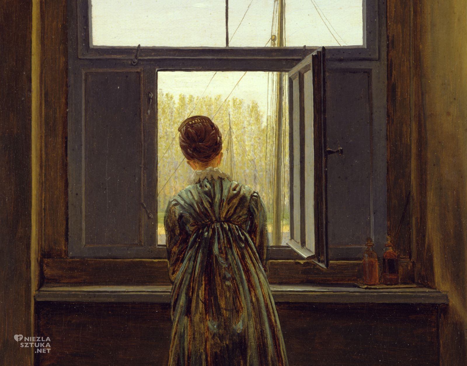 Caspar David Friedrich, Kobieta w oknie, sztuka niemiecka, romantyzm, Niezła Sztuka