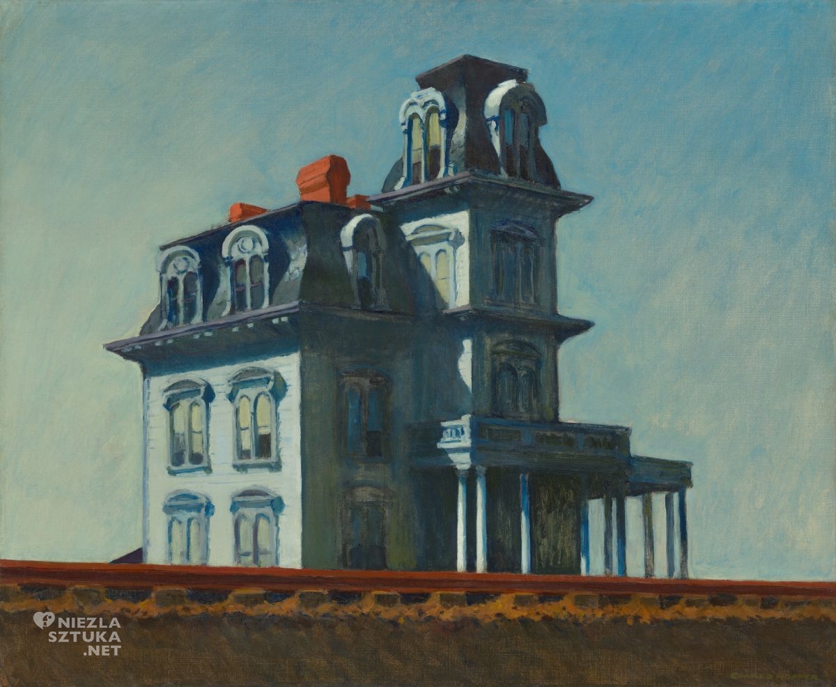 Edward Hopper, Dom przy torach, sztuka amerykańska, olej, płótno, dom, tory, niezła sztuka