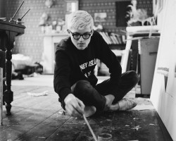 David Hockney, portert, przy pracy, w studio, Tony Evans, portret artysty, sztuka angielska, sztuka współczesna, zdjęcie, archiwum, niezła sztuka