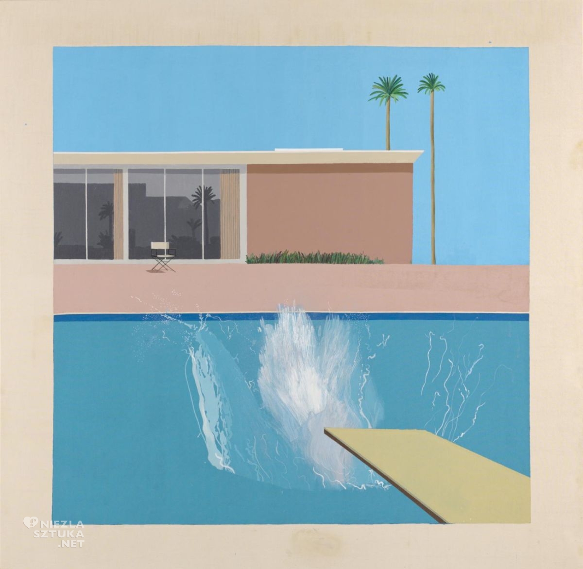 David Hockney, Większy plusk, A Bigger Splash, basen, sztuka angielska, sztuka współczesna, niezła sztuka