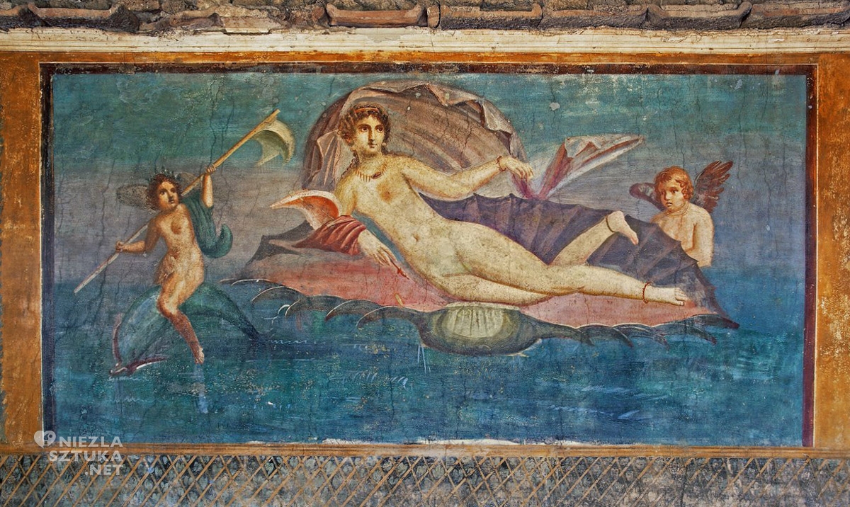 Afrodyta Anadyomene, Pompeje, wykopaliska, freski z Pompejów, sztuka starożytna, sztuka erotyczna, lupanar, niezła sztuka