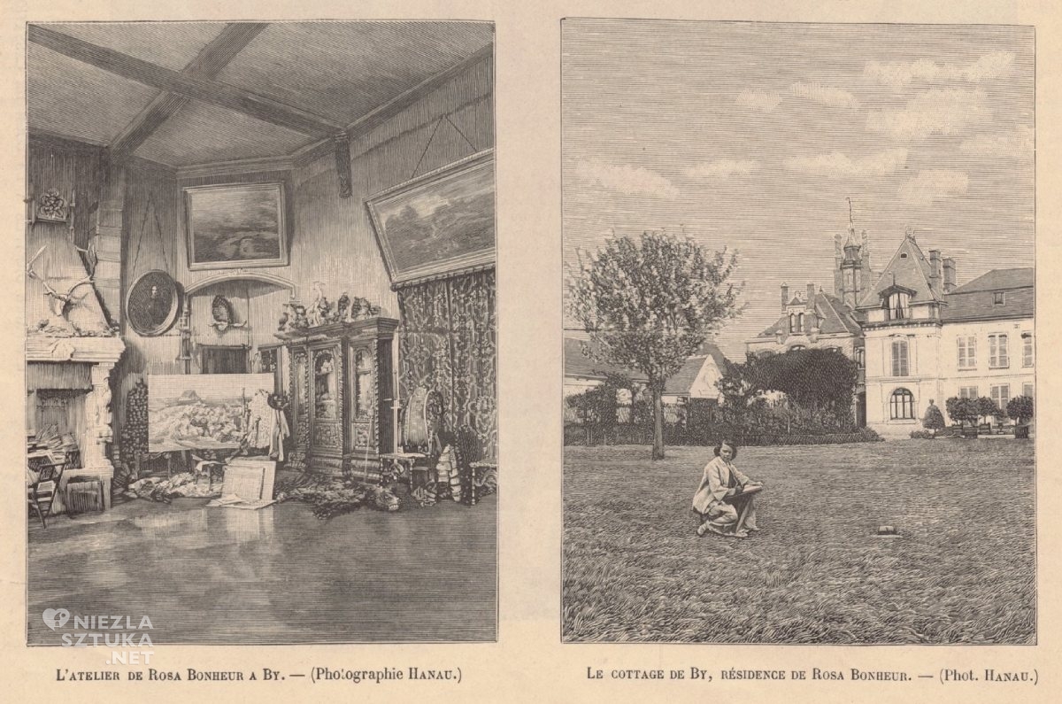 Posiadłość Rosy Bonheur Château de By, Le Monde Illustre, Bibliothèque nationale de France, sztuka Amerykańska, kobiety w sztuce, niezła sztuka