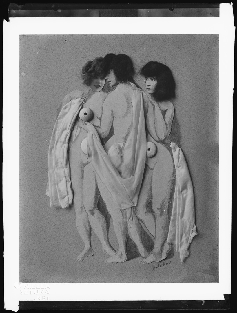 Alicja Halicka, wytłaczane romanse, trzy gracje, kobiety w sztuce, sztuka kobieca, kolaż, niezła sztuka