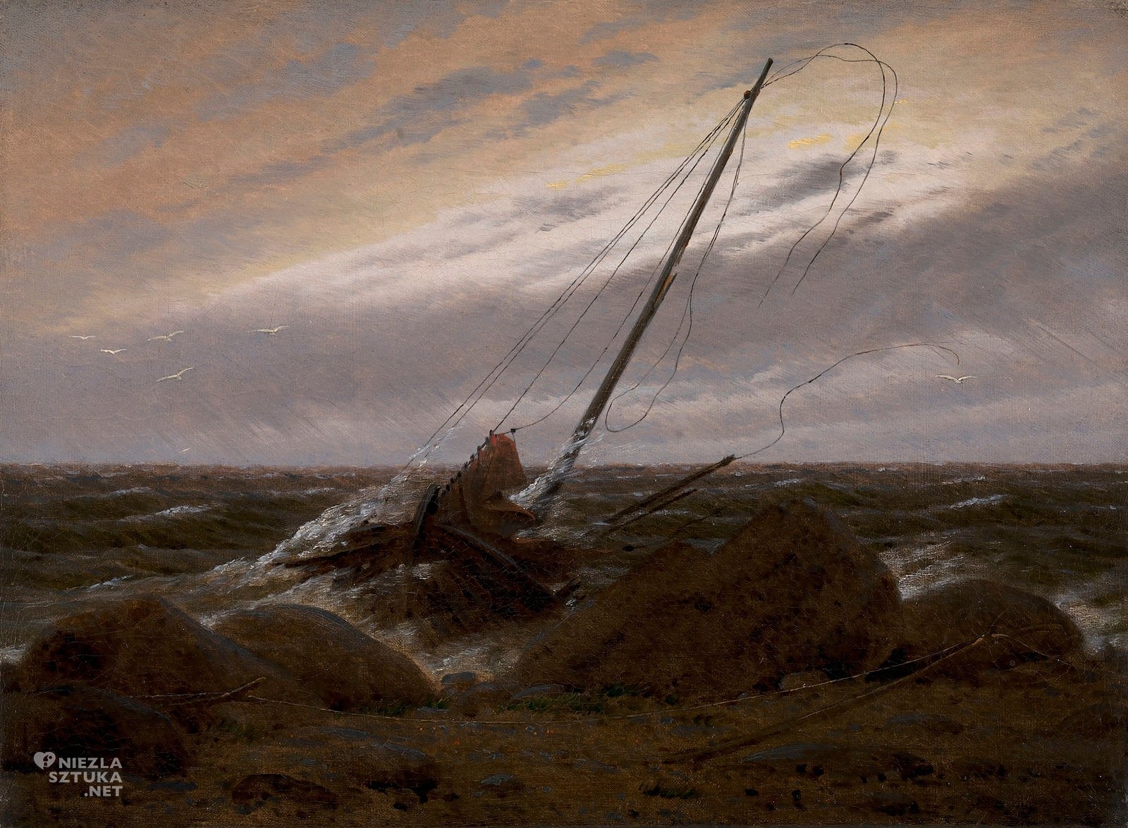 Caspar David Friedrich, Po burzy, morze, pejzaż, romantyzm, sztuka niemiecka, niezła sztuka