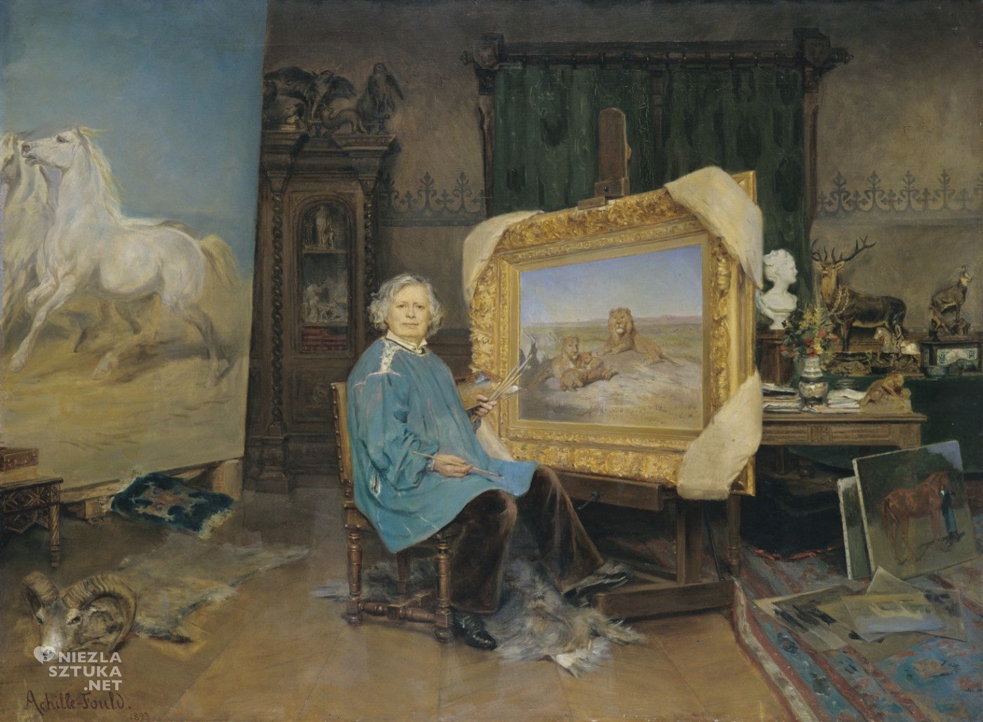 Georges Achille-Fould, Rosa Bonheur, portret, pracownia, niezła sztuka