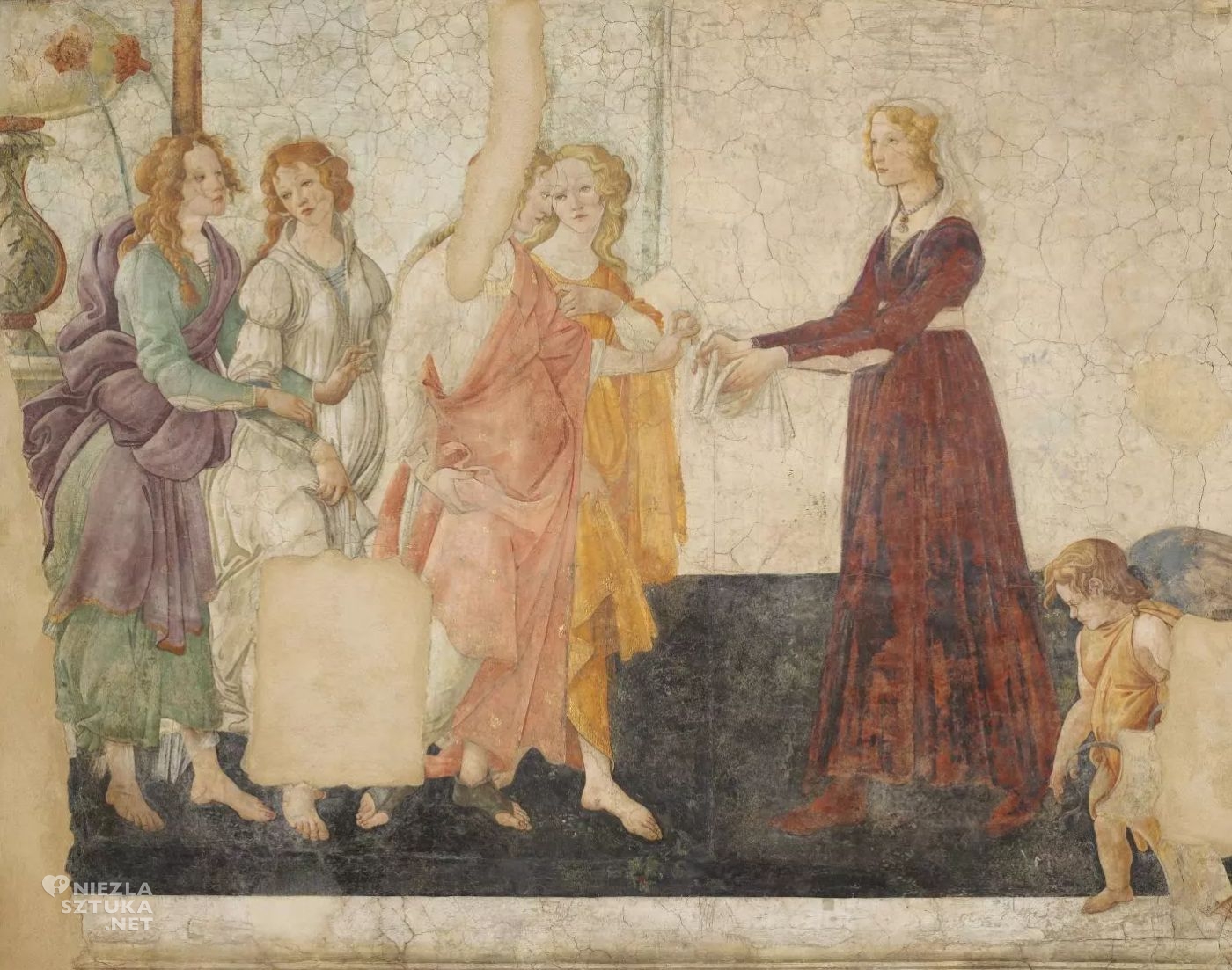 Sandro Botticelli, fresk, Luwr, Paryż, Wenus, Trzy Gracje, niezła sztuka