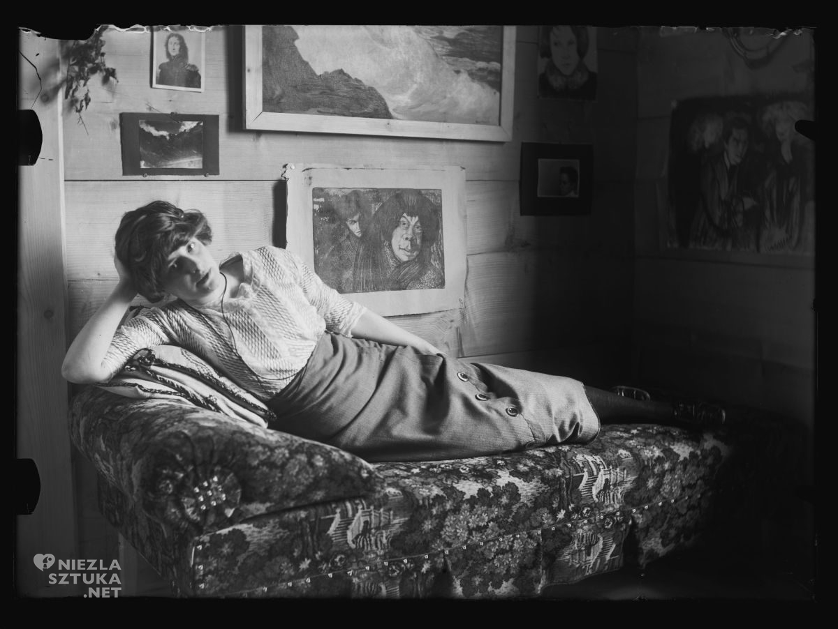 Stanisław Ignacy Witkiewicz, Witkacy, Jadwiga Janczewska na tle kompozycji, fotografia, portret, Niezła Sztuka