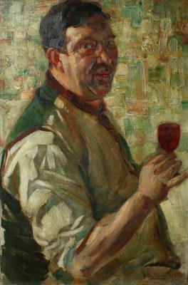 Albert Lipczinski, Pijący, portret, sztuka polska, Niezła Sztuka
