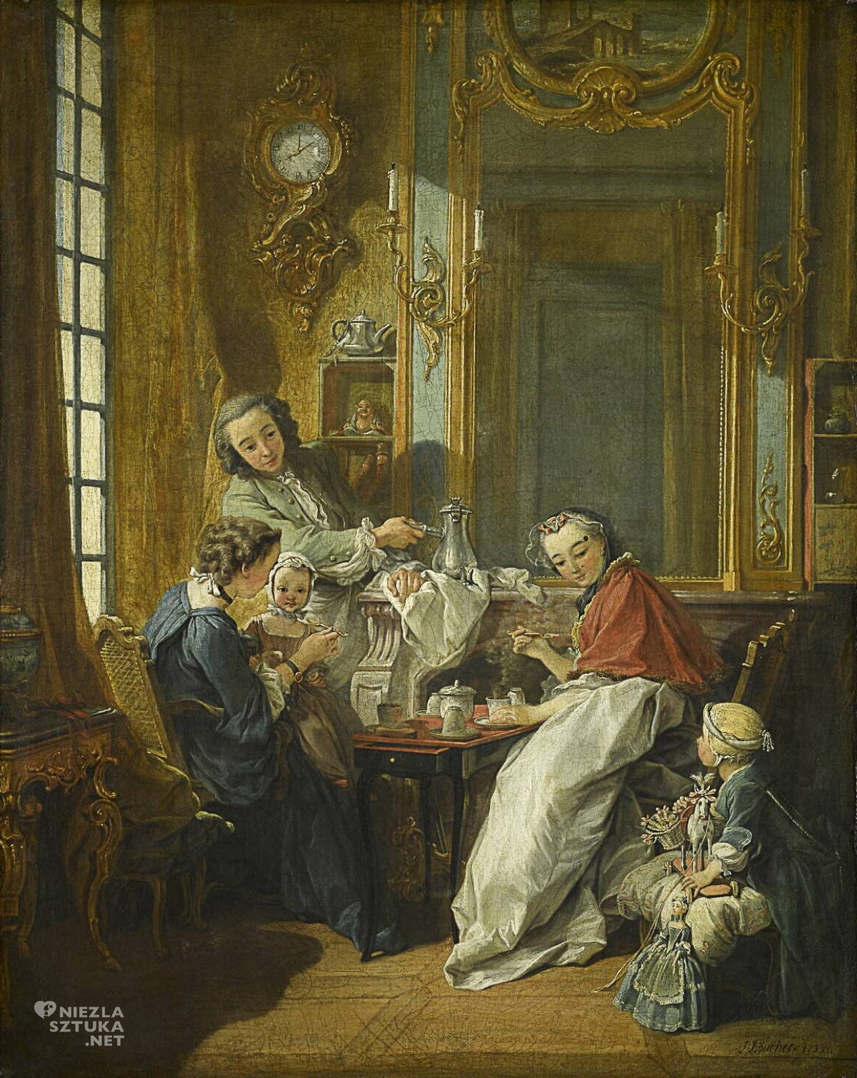 François Boucher, Śniadanie, Le déjeuner, sztuka francuska, scenka rodzajowa, niezła sztuka