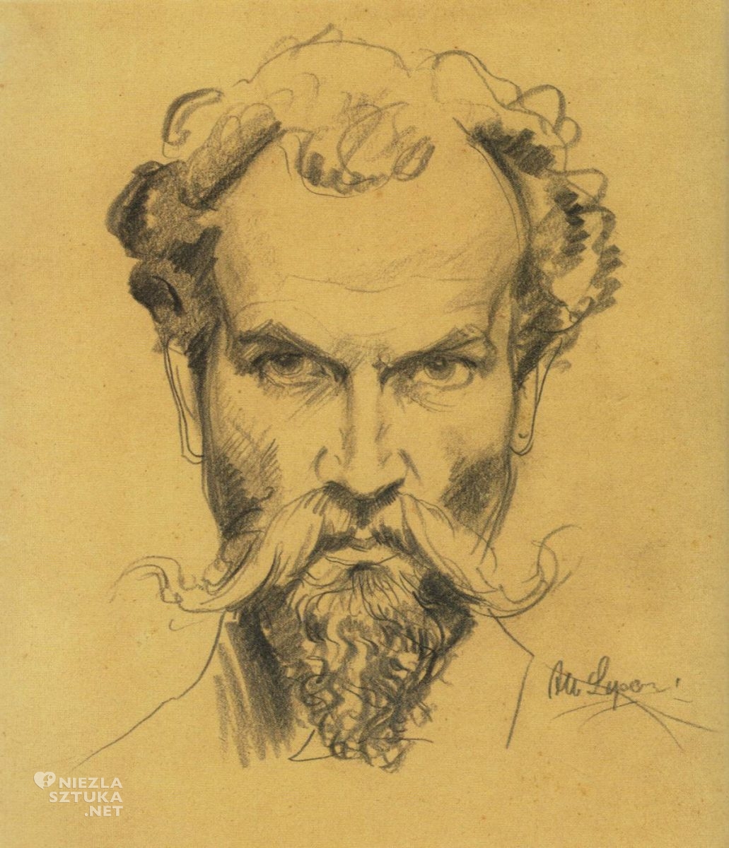 Albert Lipczinski, Autoportret, rysunek, sztuka polska, Niezła Sztuka
