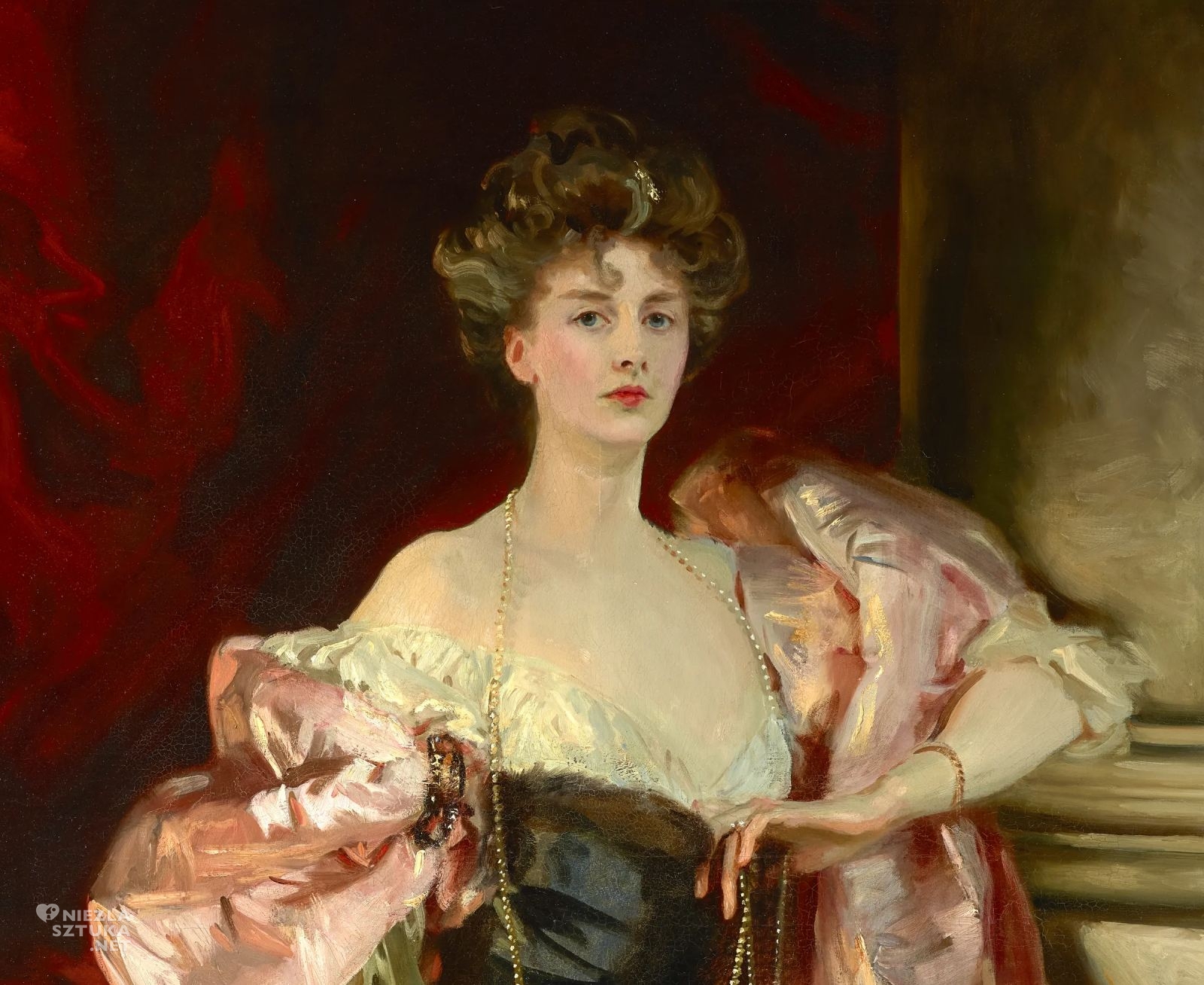 John Singer Sargent, Lady Helen Vincent, wicehrabina d’Abernon, sztuka amerykańska, portret kobiecy, moda w sztuce, niezła sztuka