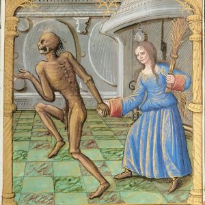 Danse Macabre, taniec śmierci, manuskrypt, ilustracja, sztuka średniowieczna, sztuka francuska, niezła sztuka