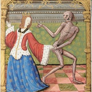 Danse Macabre, taniec śmierci, vanitas, manuskrypt, ilustracja, sztuka średniowieczna, sztuka francuska, niezła sztuka