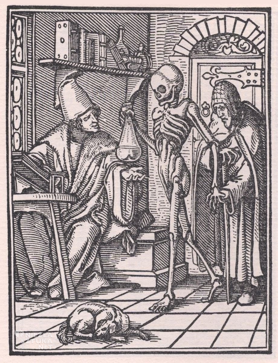 Hans Holbein młodszy, Motyw danse macabre, sztuka średniowieczna, niezła sztuka