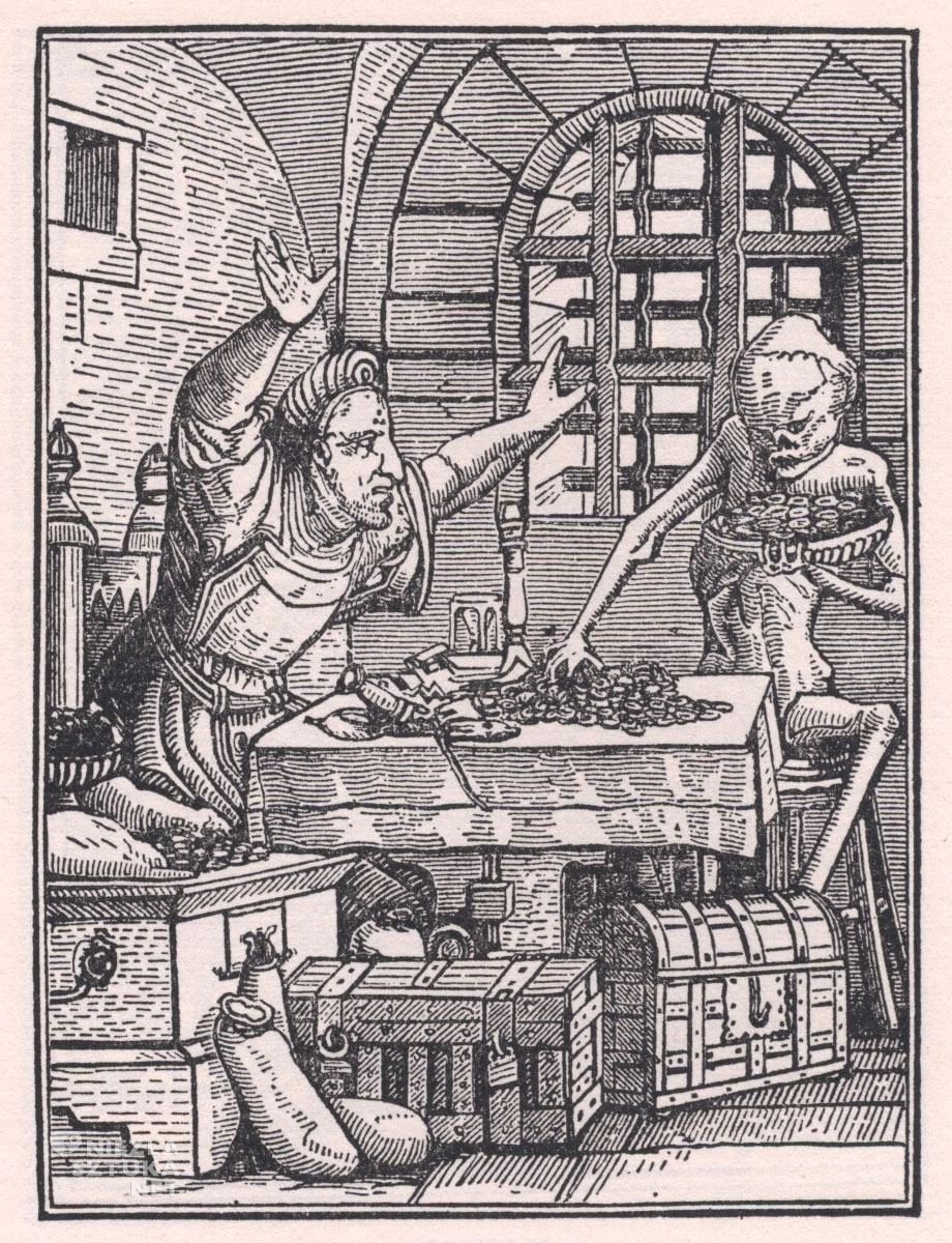 Hans Holbein młodszy, Motyw danse macabre, sztuka średniowieczna, niezła sztuka