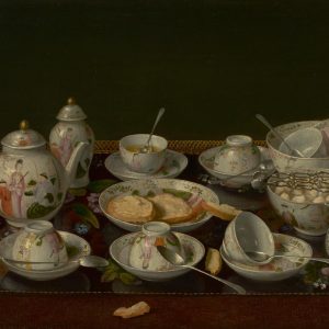 Jean-Étienne Liotard, Martwa natura: zestaw do herbaty, Still Life: Tea Set, porcelana, śniadanie, sztuka francuska, niezła sztuka