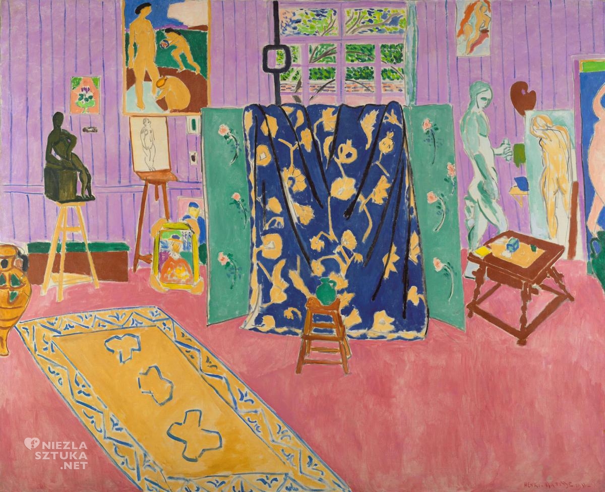 Henri Matisse, Różowa pracownia, fowizm, malarstwo francuskie, Niezła Sztuka