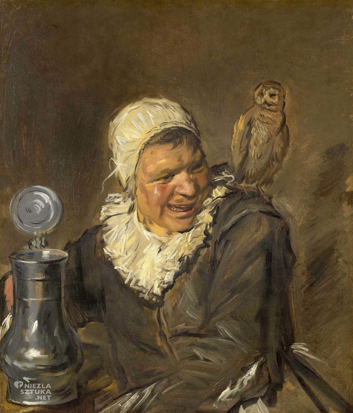 Frans Hals, Malle Babbe (Portret starej czarownicy z Haarlemu), sztuka niemiecka, kobieta z sową, niezła sztuka