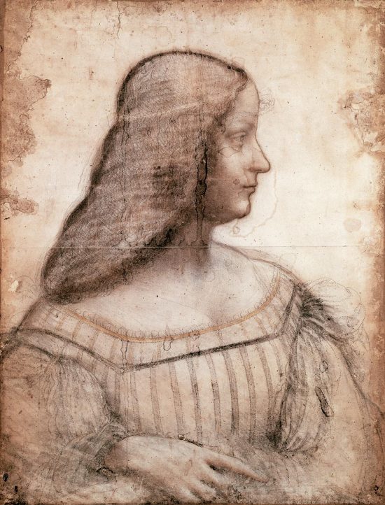 Leonardo da Vinci, Portret Isabelli d’Este, portert kobiecy, sztuka renesansowa, sztuka włoska, pastel, niezła sztuka