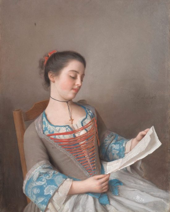 Jean-Étienne Liotard, Czytająca (La Liseuse), dziewczyna z listem, sztuka francuska, niezła sztuka