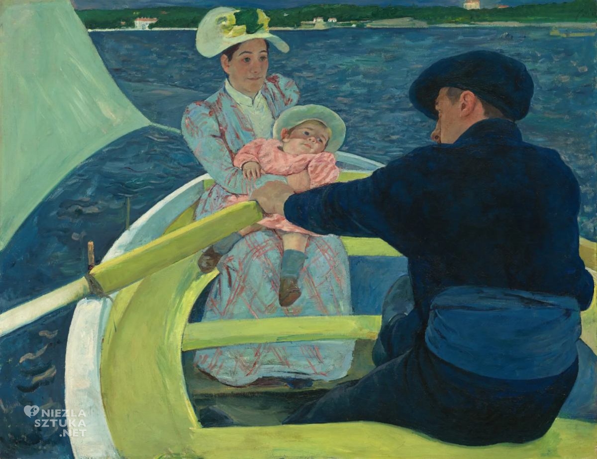 Mary Cassatt ,Impreza żeglarska, w łódce, zielona łódka, kobiety w sztuce, sztuka amerykańska, niezła sztuka