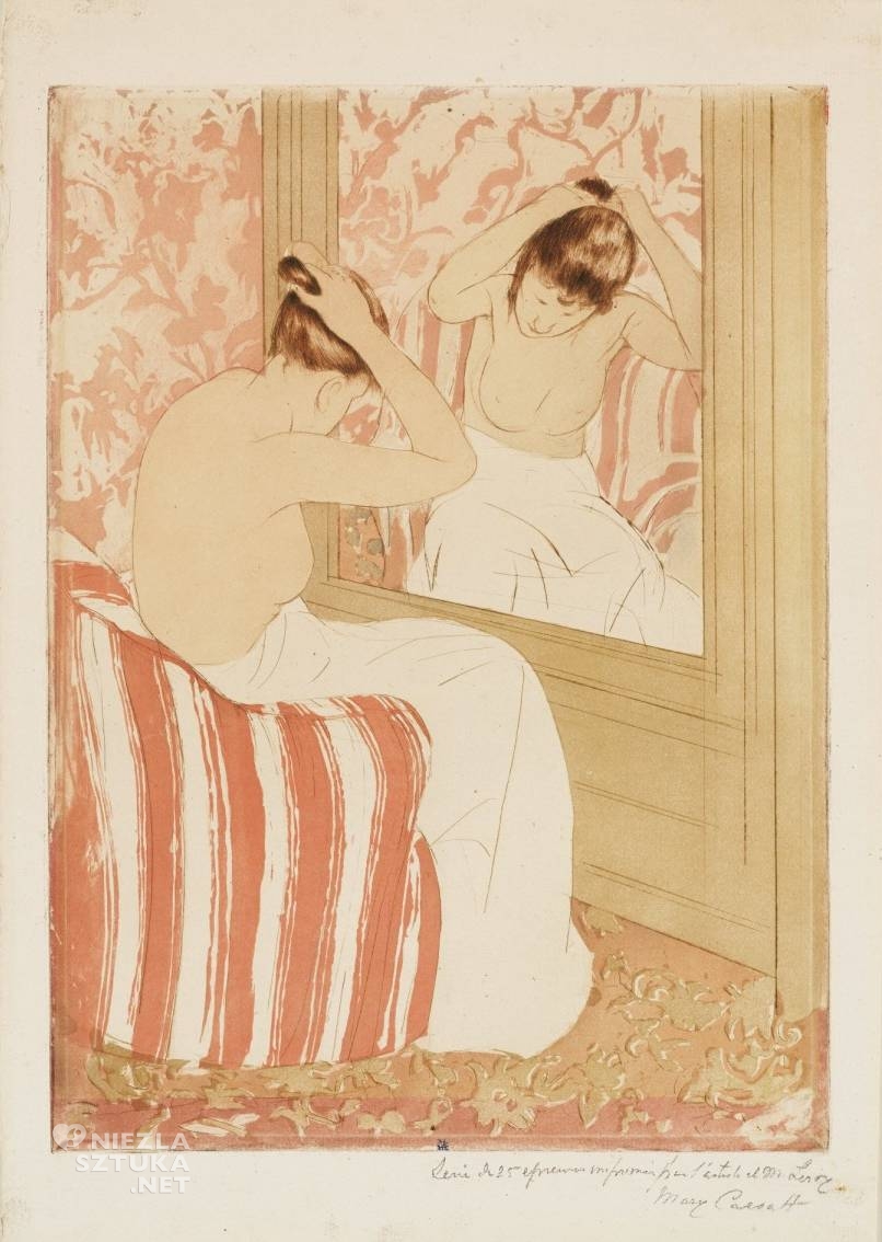 Mary Cassatt, Fryzura, Uczesanie, kobiety w sztuce, sztuka amerykańska, niezła sztuka